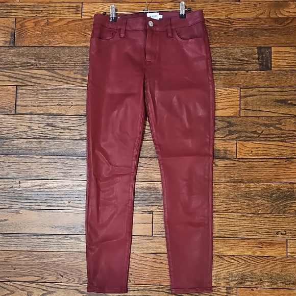 HUDSON JEANS Natalie Midrise Super Skinny Maroon Jeans Size 28 - Picture 2 of 6